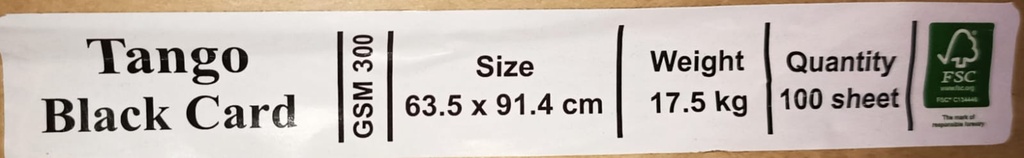 Black Card 25x36 - 300 Gsm 100 Sheet Price & Package