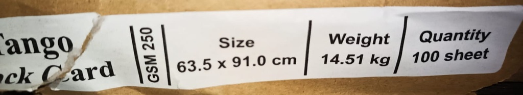 Black Card 25x36 - 250 Gsm 100 Sheet Price & Package