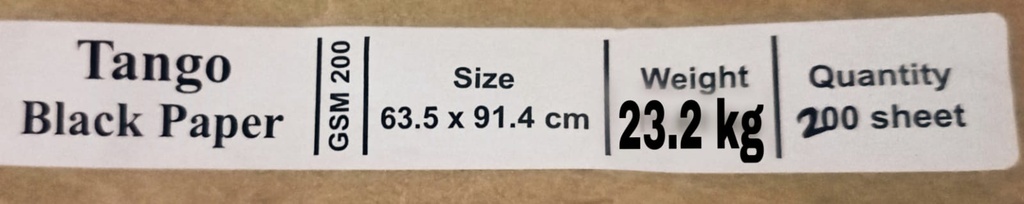 Black Card 25x36 - 23.2 Kg 200 Gsm 200 Sheet Price & Pacakage