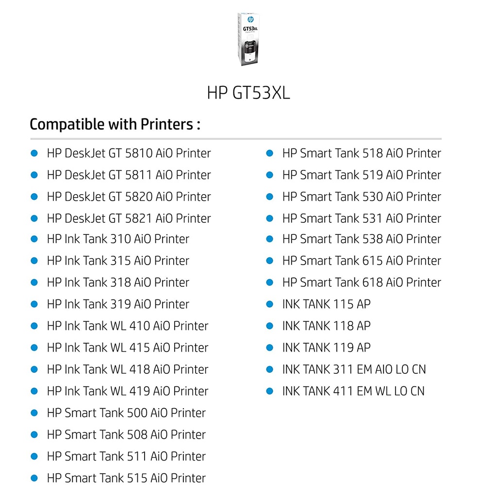 HP GT53XL 90-ml Black Original Ink Bottle