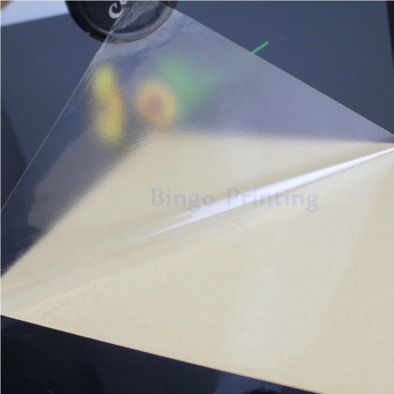 12x18 - Plastic 80' Mic Silicon 125 Mic Transparent Sticker 100 Sheet Price & package