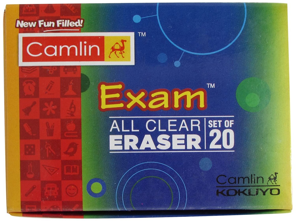 >> Camlin Eraser Small -20 Pieces