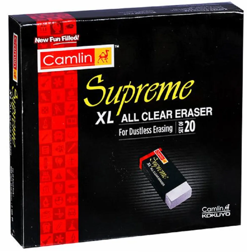 >> Camlin Eraser Big - 20 Pieces