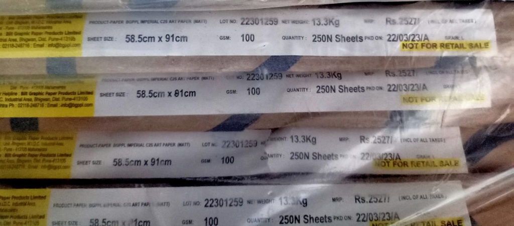 Matt Art Paper 23x36 100 Gsm 26.6 Kg