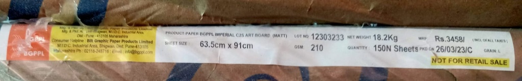 Matt Art Card 25x36 210 Gsm 18.2 Kg