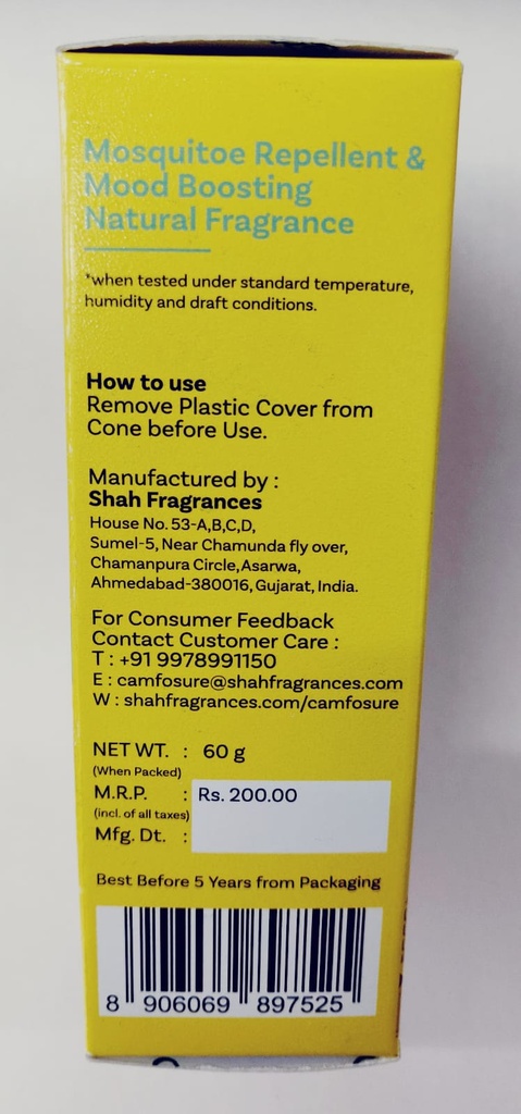 Camphor Cone (Real Camphor) Air Freshener & Mosquito Repellent
