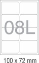 NOVAJET 8 Labels (A/4 Size 100 Sheet)