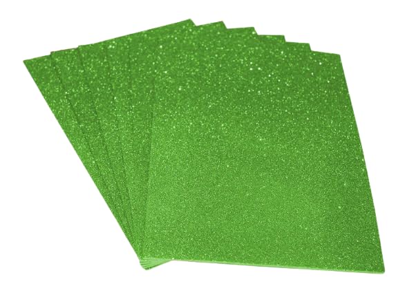 Glitter Foam A4 1.5mm Green-Pack Of 10