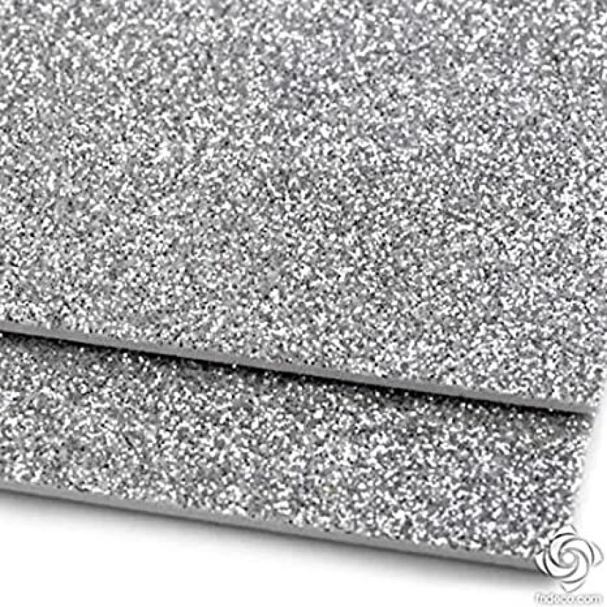 Glitter Foam A4 1.5mm Silver-Pack Of 10