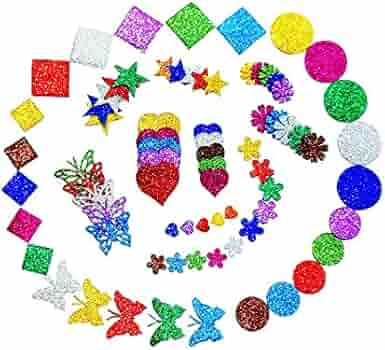 Glitter Foam Sheet, A4 Size, Black Colour, (1.5mm Thick -Pack Of 10) For Arts and Crafts, Scrapbooking, DIY Work, Decoration, Gift Wrapping.