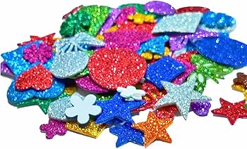 Glitter Foam Sheet, A4 Size, Black Colour, (1.5mm Thick -Pack Of 10) For Arts and Crafts, Scrapbooking, DIY Work, Decoration, Gift Wrapping.