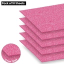 Glitter Foam Sheet, A4 Size, Pink Colour, (1.5mm Thick -Pack Of 10) For Arts and Crafts, Scrapbooking, DIY Work, Decoration, Gift Wrapping.