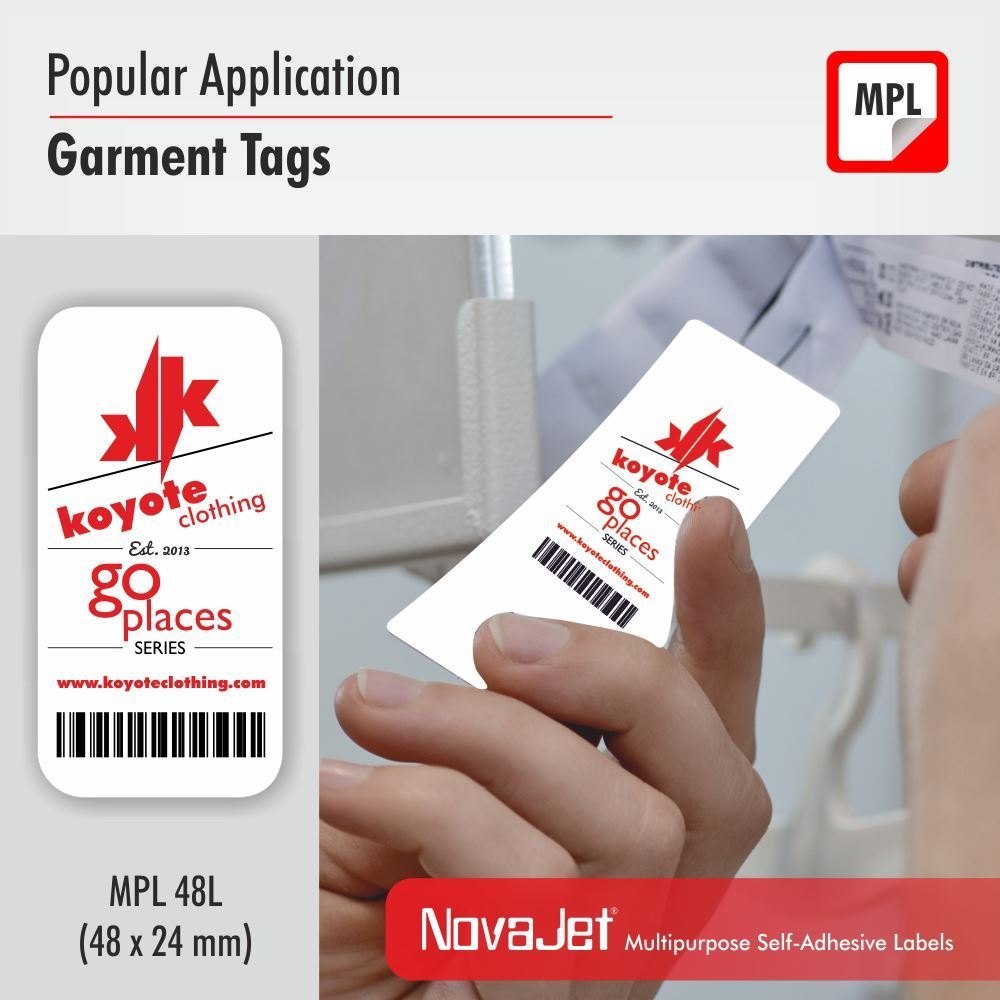 NovaJet (Technova) MPL 48, A4 Size 48x24 mm, Multipurpose Label Sticker, White Colour, Pack of 100 Sheets 