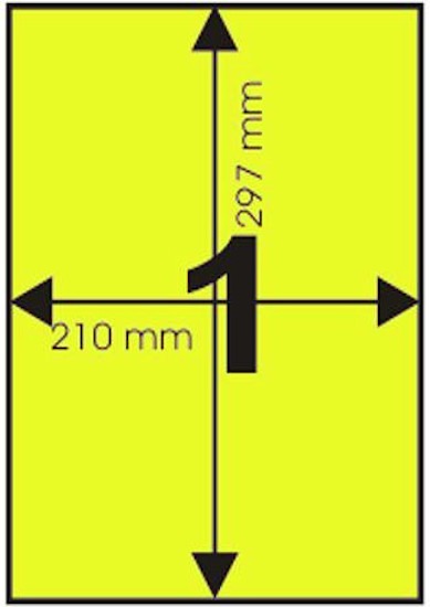 Fluorescent Sticker Papers, A4 Size, Lemon Yellow Colour, Laser Inkjet Printable Self Adhesive Sticker Label Sheets (Pack Of 100) 