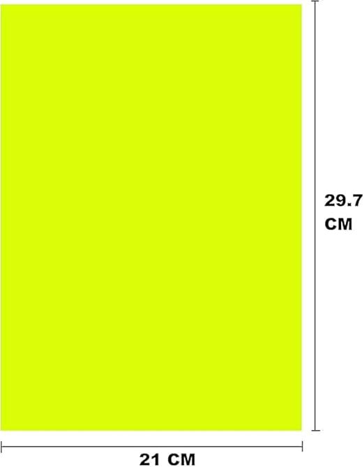 Fluorescent Sticker Papers, A4 Size, Lemon Yellow Colour, Laser Inkjet Printable Self Adhesive Sticker Label Sheets (Pack Of 100) 