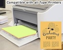 Fluorescent Sticker Papers, A4 Size, Golden Yellow Colour, Laser Inkjet Printable Self Adhesive Sticker Label Sheets (Pack Of 100)
