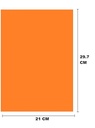 Fluorescent Sticker Papers, A4 Size, Orange Colour, Laser Inkjet Printable Self Adhesive Sticker Label Sheets (Pack Of 100)