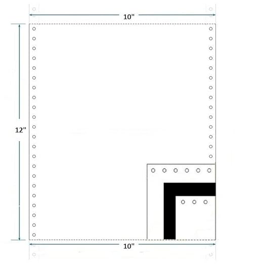 10x12, 2 Part 60 Gsm Dot Matrix Printer Paper-Pack of 500
