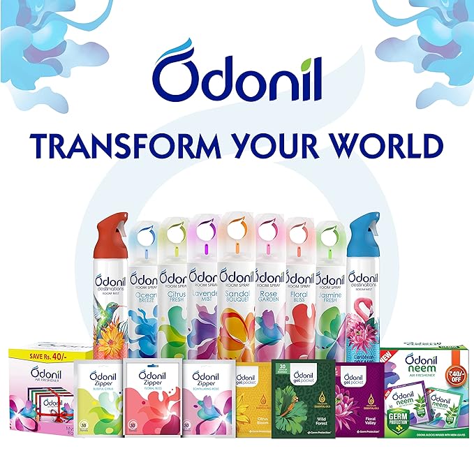 Odonil Zipper Bathroom Air Freshener-Joyful Lavender / 10g Instant & Long Lasting Fragrance
