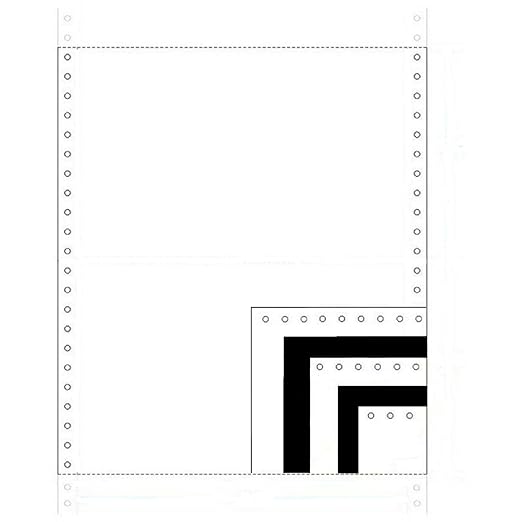 Dot Matrix Printer Paper Size 10x12 Inch, 3 Part, 60 Gsm, With Carbon (3 Paper+2 Carbon)-Pack of 250
