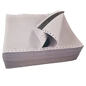 Dot Matrix Printer Paper Size 10x12 Inch,2 Part(6 Inch Cut) 60 Gsm, With Carbon(2 Paper+1 Carbon)-Pack of 500 (10x12x2x6''Cut Computer Paper)