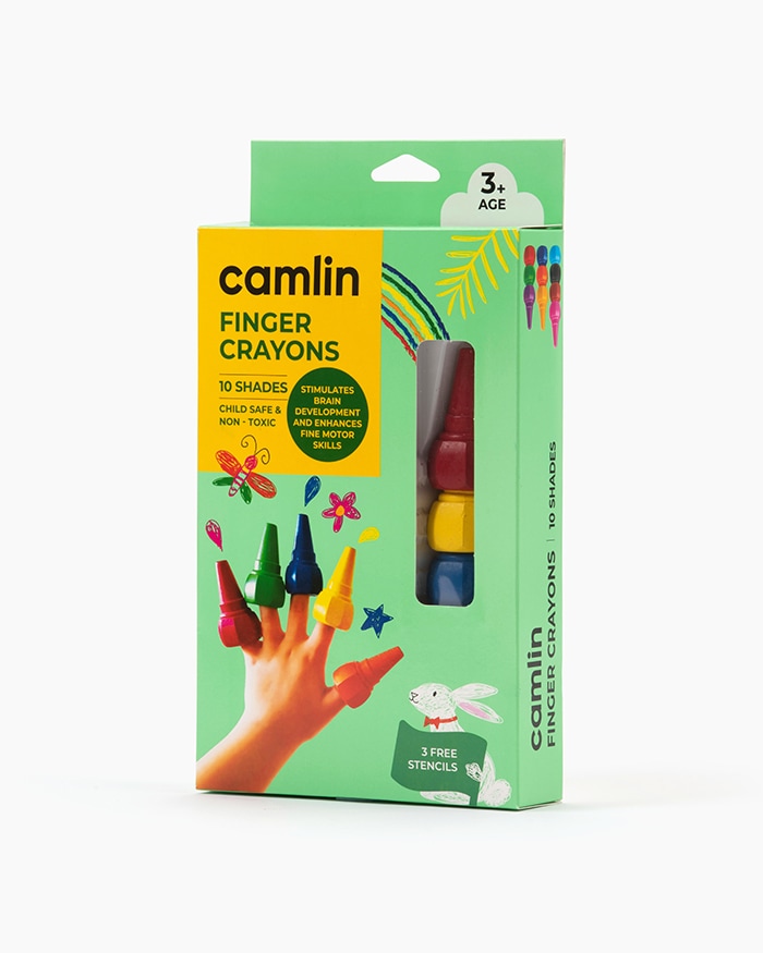 Camlin Finger Crayons-10 Shades