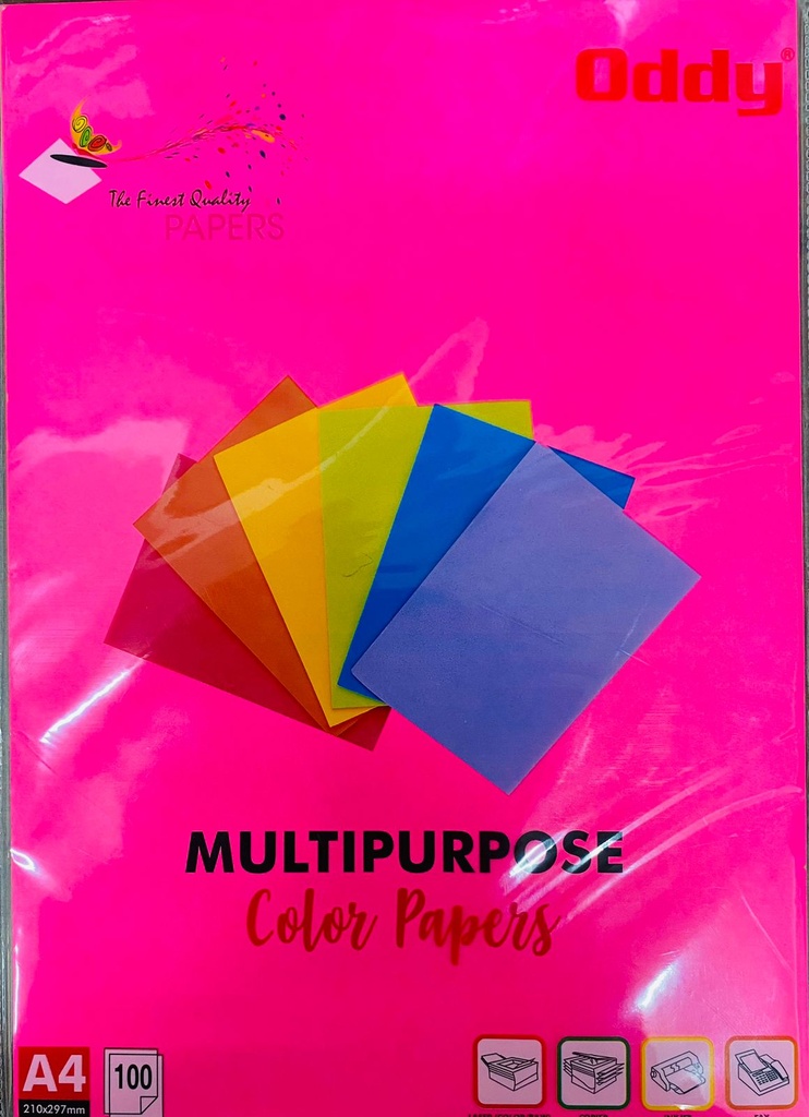 Oddy A4 Mix Color Fluorescent Paper-Pack of 50