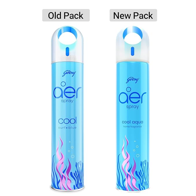 Godrej Aer Room Freshener, Flavour: Cool Aqua, For Home & Office (220ml / 126g)
