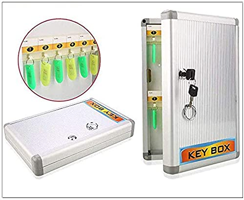 Kebica Key Box Aluminium Cabinet, 24 Slots Key Stand, Size 12.5x8.25x2 ...