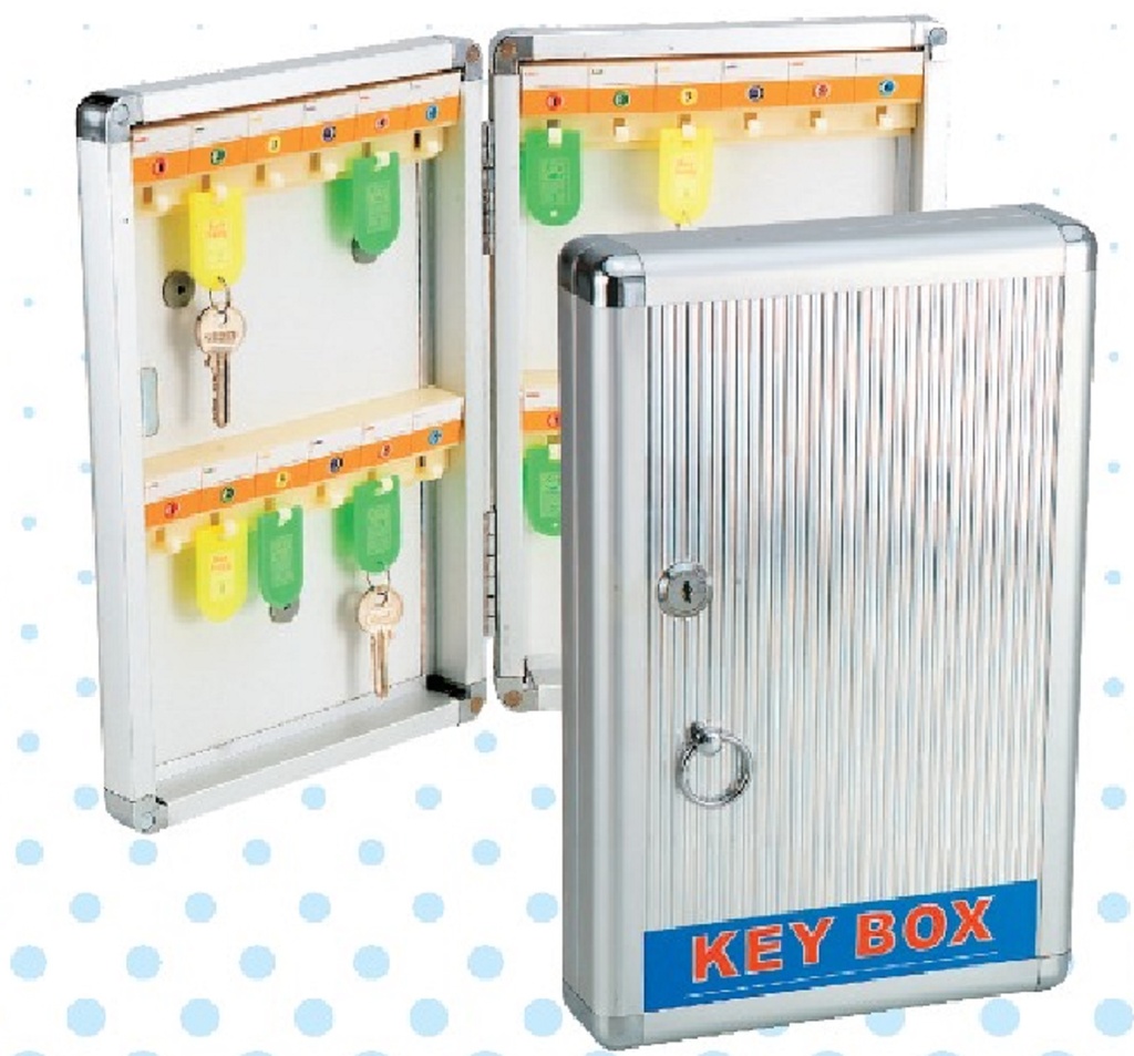 Kebica Key Box Aluminium Cabinet, 24 Slots Key Stand, Size 12.5x8.25x2 ...