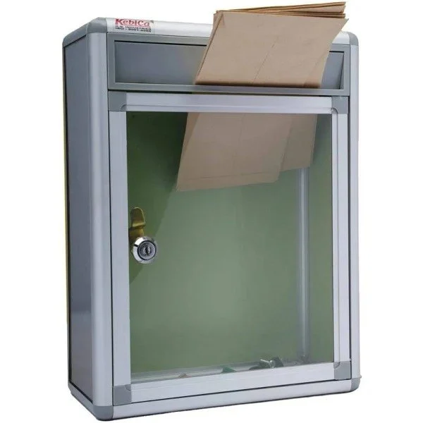 Kebica Donation Box, Metal Frame Suggestion/Donation/Letter/Drop Box, Size 11x8.25x4 Inch (No.368)