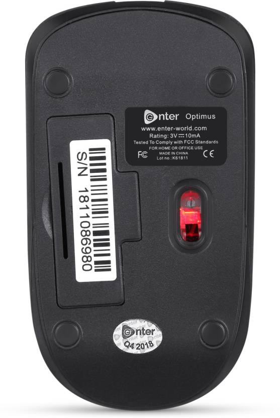 Enter Voyager Wireless Optical Mouse  (USB 2.0, Black)