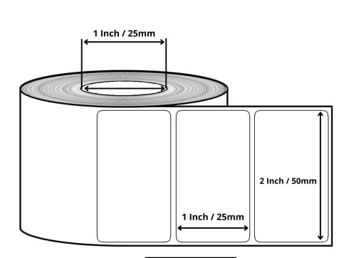 Desmat Direct Thermal Barcode Labels, Size 2x1 Inch (50mmx25mm, 1up) 1500 Label