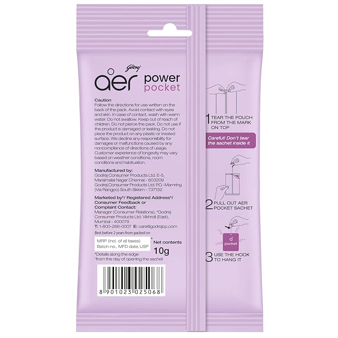 Godrej Aer Power Pocket-Sea Breeze 10g Instant & Long Lasting Fragrance