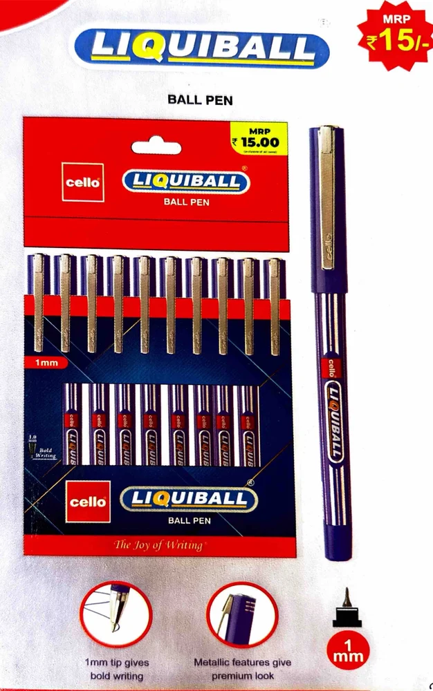 Cello Liquiball Ball Pen Blue Colour 1mm (Pack Of 10)