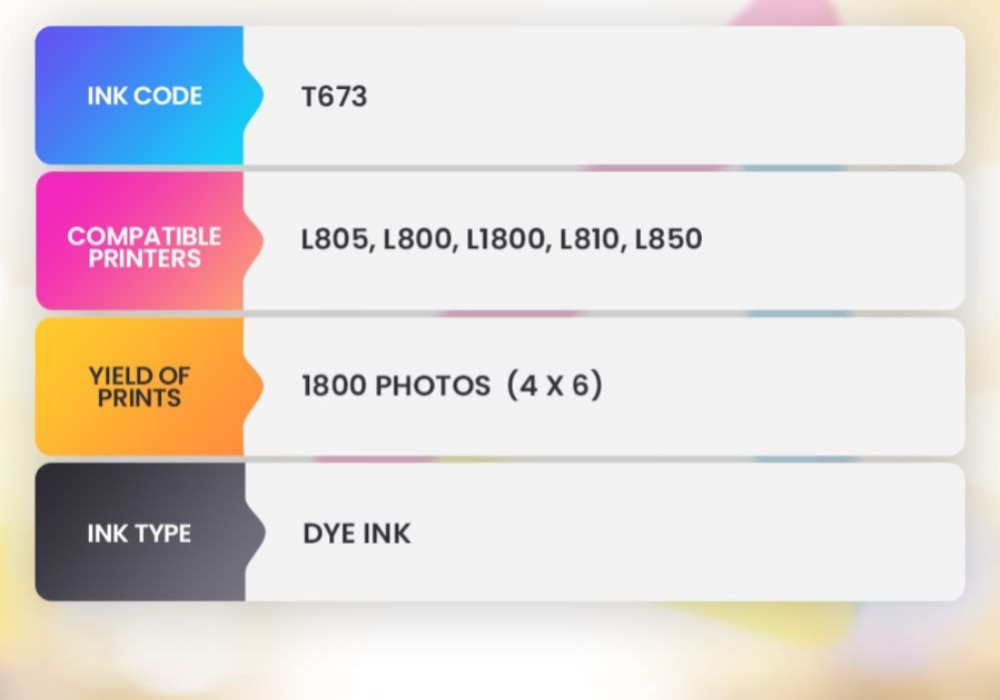 Epson Ink 673 Cyan 70ml (Original Bottle) Epson Ink