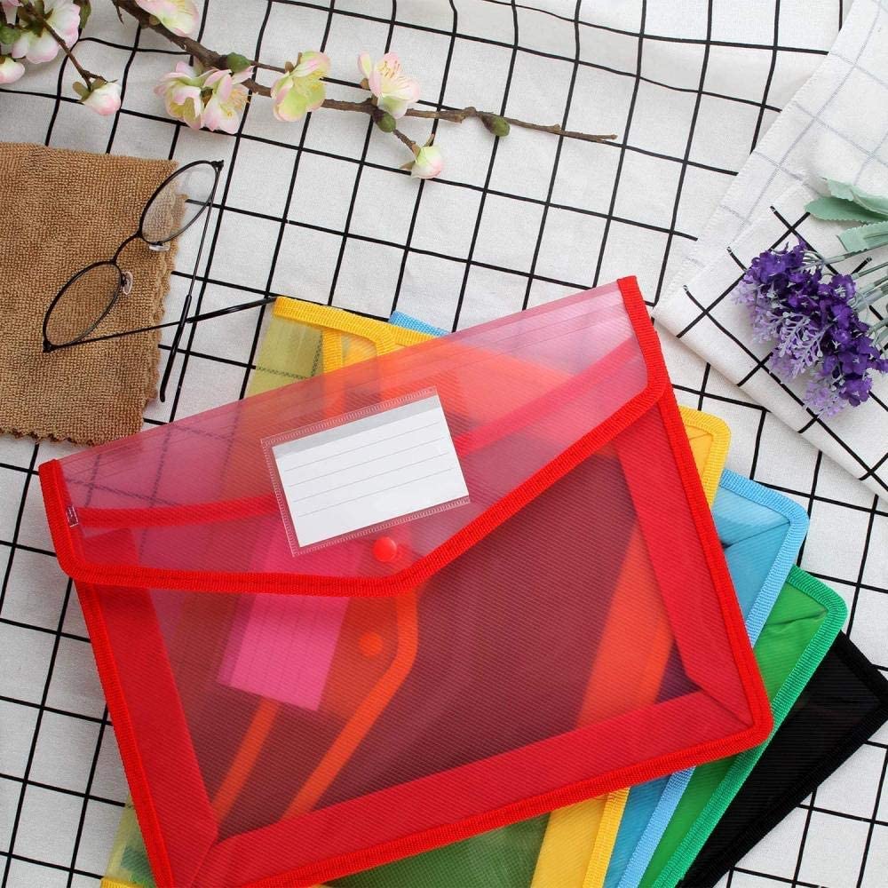 Plastic Document Button File Folder (Plastic Bag 14x10)