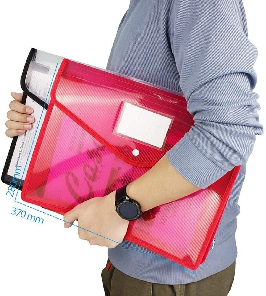 Plastic Document Button File Folder (Plastic Bag 14x10)