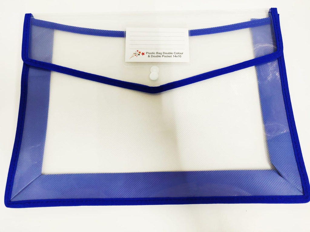 Plastic Document Button File Folder (Plastic Bag 14x10)