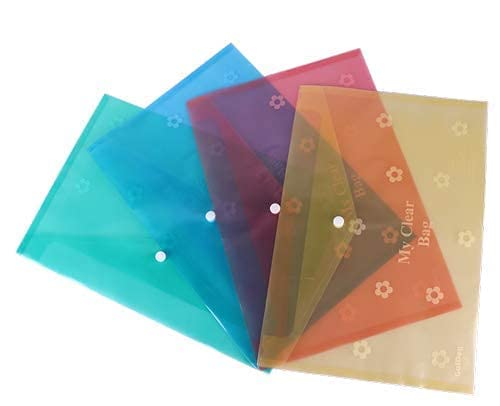 Vivid My Clear Bag Flower Design Full Size A4 Plastic File Folder (Pack Of 20)