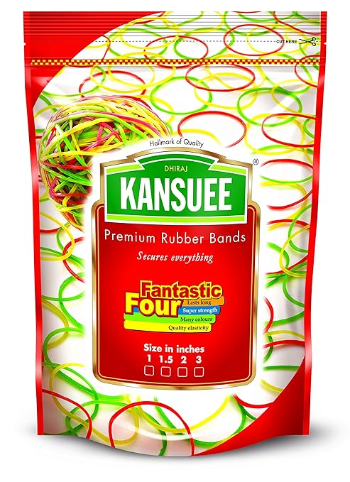 Kansuee Premium Nylon Rubber Bands 2 Inch (475 Gram)