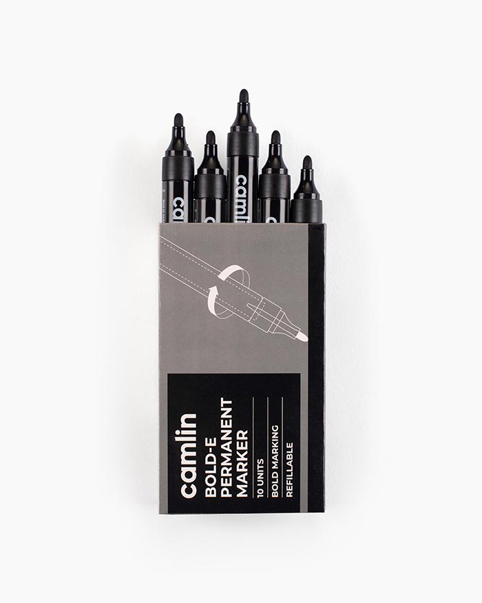 Camlin Permanent Marker Black (Pack Of 10)