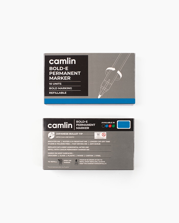 Camlin Permanent Marker Blue (Pack Of 10)