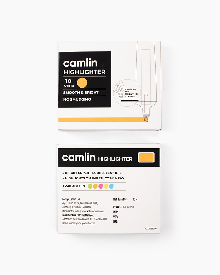 Camlin Highlighter Marker Pen Orange (Pack Of 10)