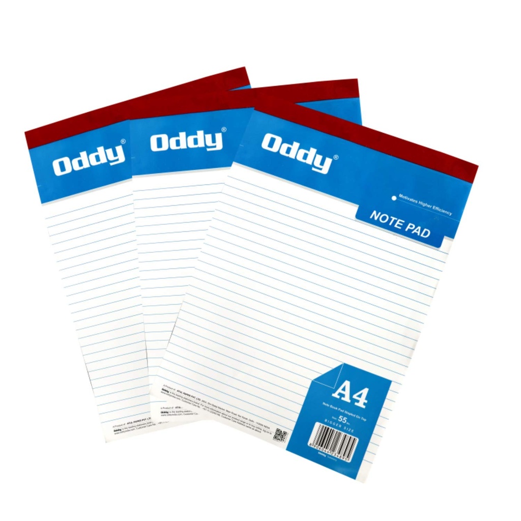 Oddy Writing Pad 1/4 (55 No.) - WPA480 - Set of 5 Pad