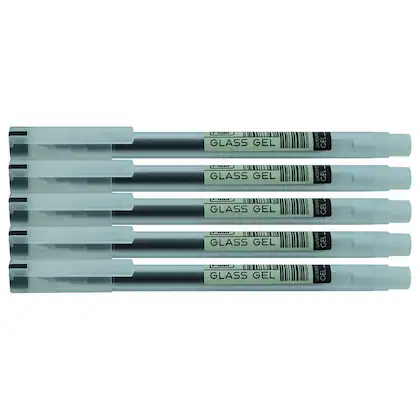 Flair Glass Gel Pen Black (Pack Of 10)