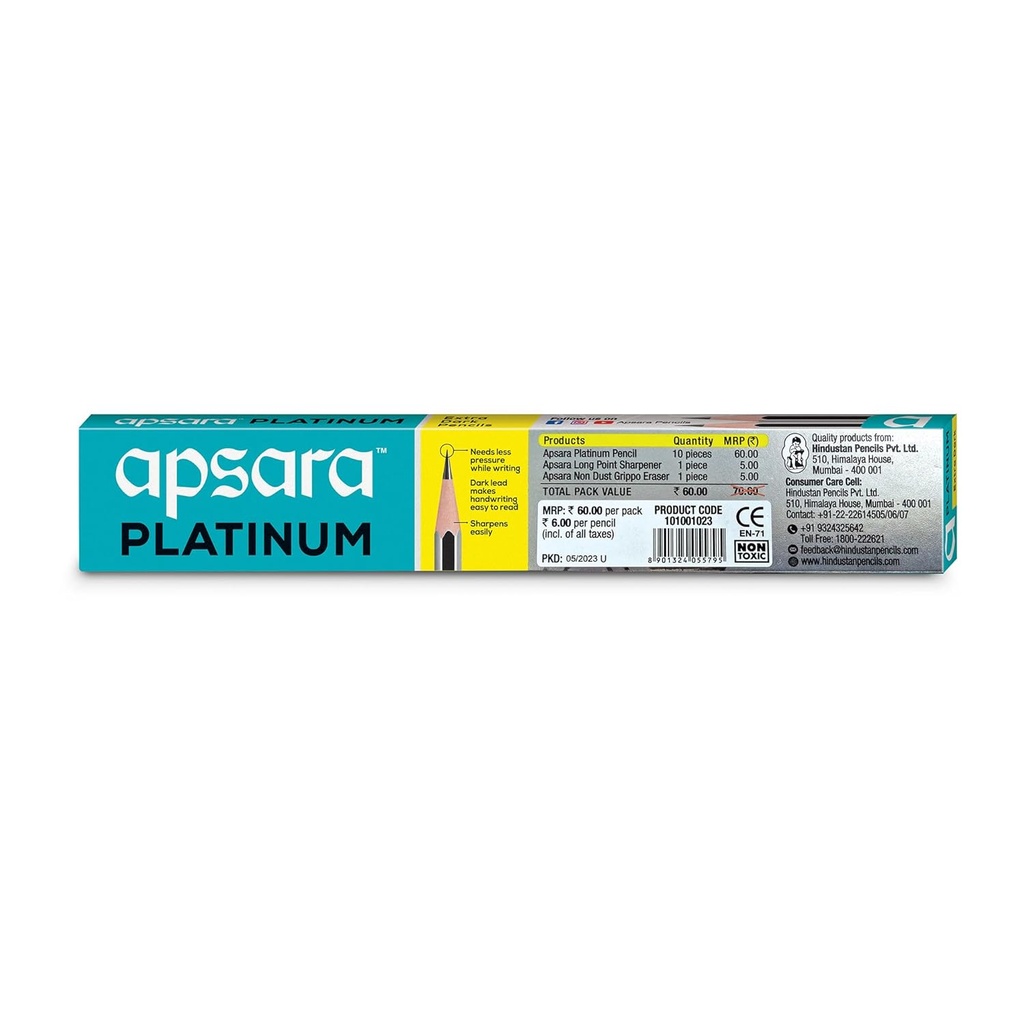Apsara Platinum Pencils (Pack of 10)