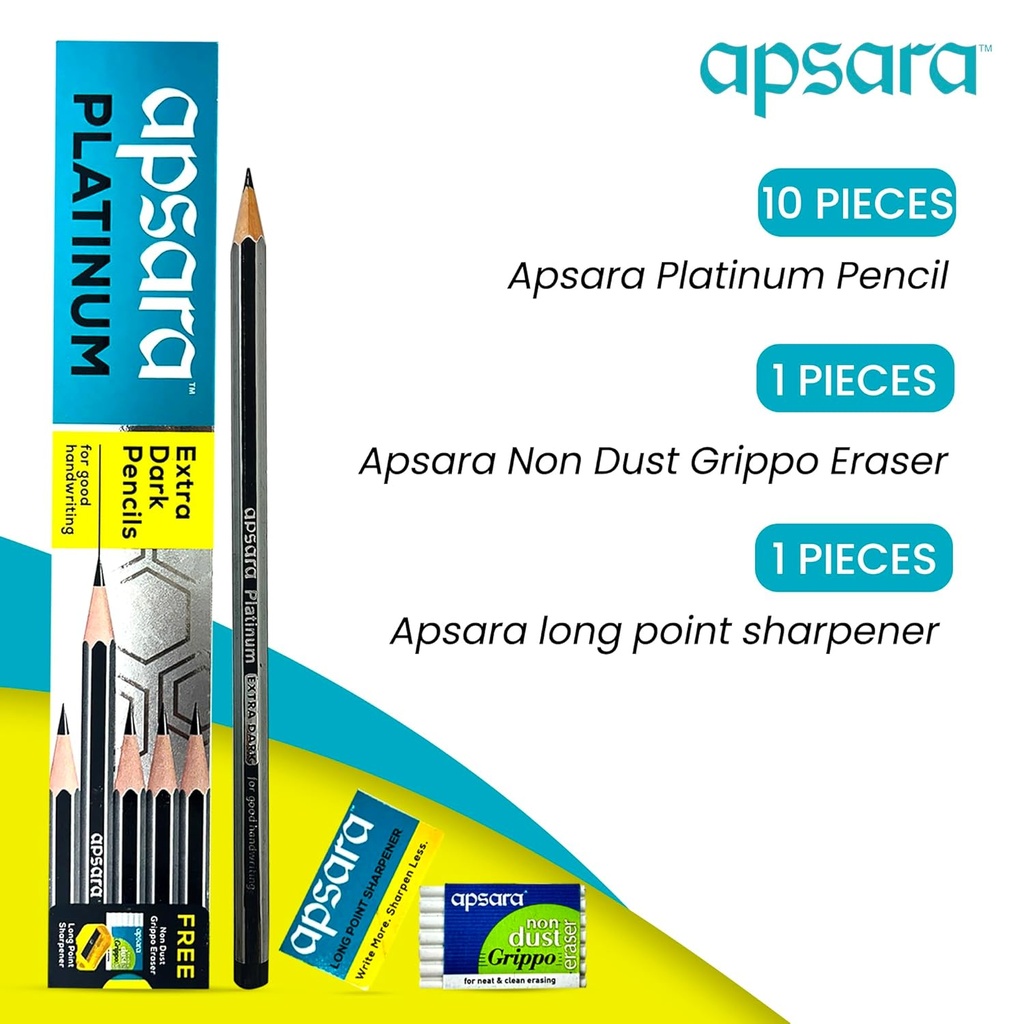 Apsara Platinum Pencils (Pack of 10)