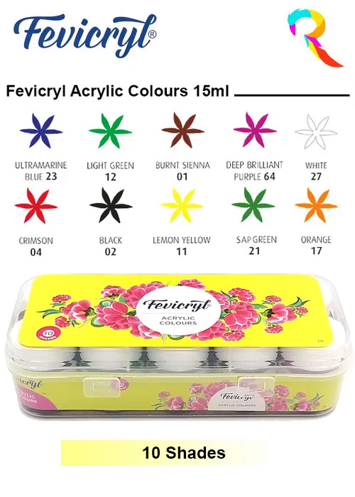 Fevicryl Acrylic Colours Sunflower Kit 10 Shades