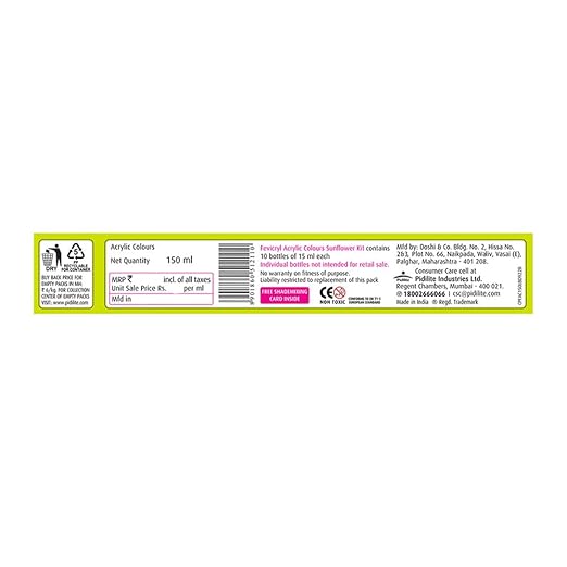 Fevicryl Acrylic Colours Sunflower Kit 10 Shades